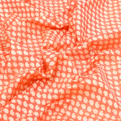 Faded Orange Chanderi Big Paan Jacquard Fabric