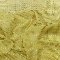Lemon Yellow Sequins Embroidery Georgette