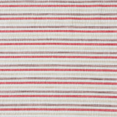 Lace White and Red Striped Print Bubble Cotton