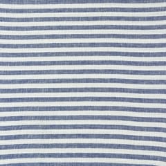 Navy Blue and White Striped Print Bubble Cotton