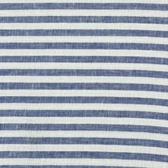 Navy Blue and White Striped Print Bubble Cotton