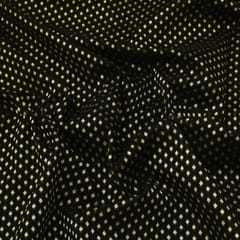 Raven Black Organza Golden Zari Booti Embroidery Fabric