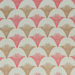 Beige and Pink Motif Print Chanderi Handloom