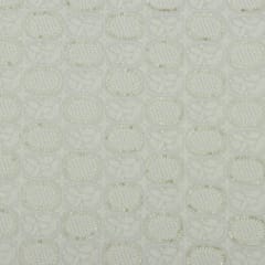 Pearl White Threadwork Embroidery Nokia Silk Fabric