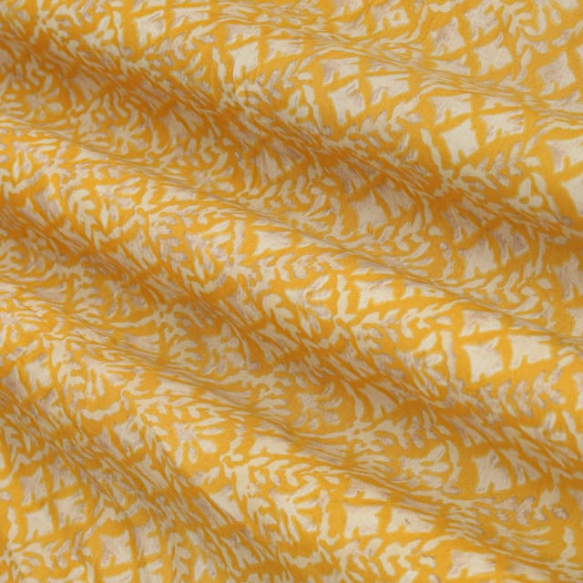 Dijon Yellow Muslin Floral Print Fabric