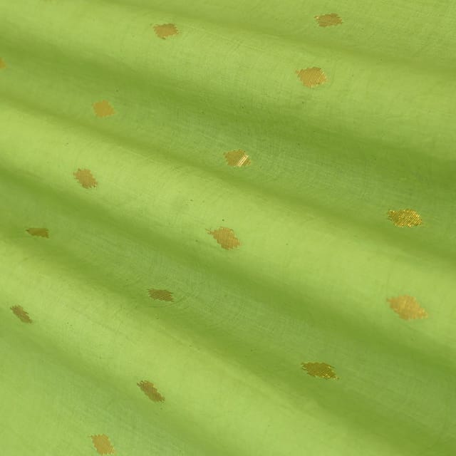 Mint Green Shimmering Kora Cotton Lurex Fabric