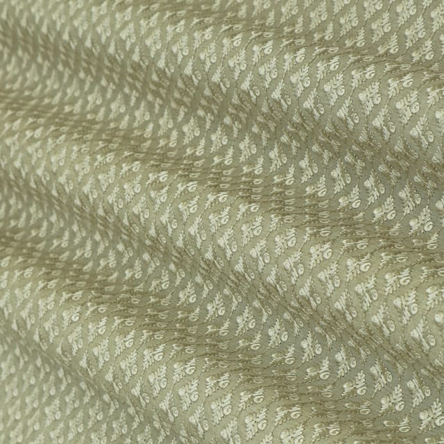 Tea Green Nokia Silk Floral Threadwork Embroidery Fabric