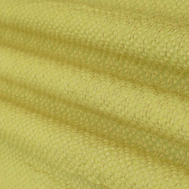 Yellow Nokia Silk Threadwork Embroidery Fabric