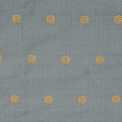 Gray Pure Tanchui Booti Zari Work Embroidery Fabric