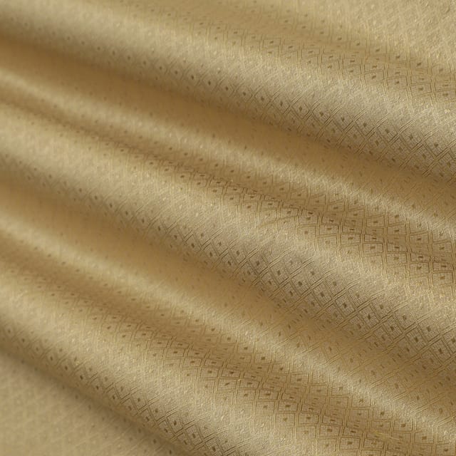 Buff Brown Munga Dim Golden Zari Work Brocade Fabric