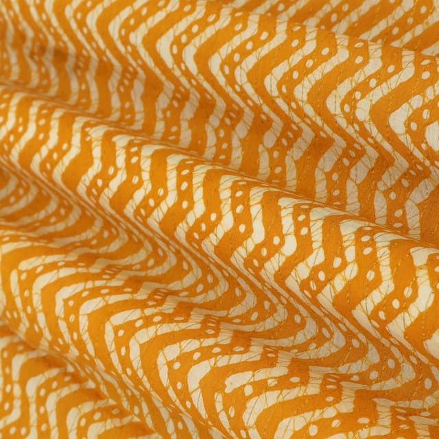 Bright Yellow Cotton Batik Print Fabric