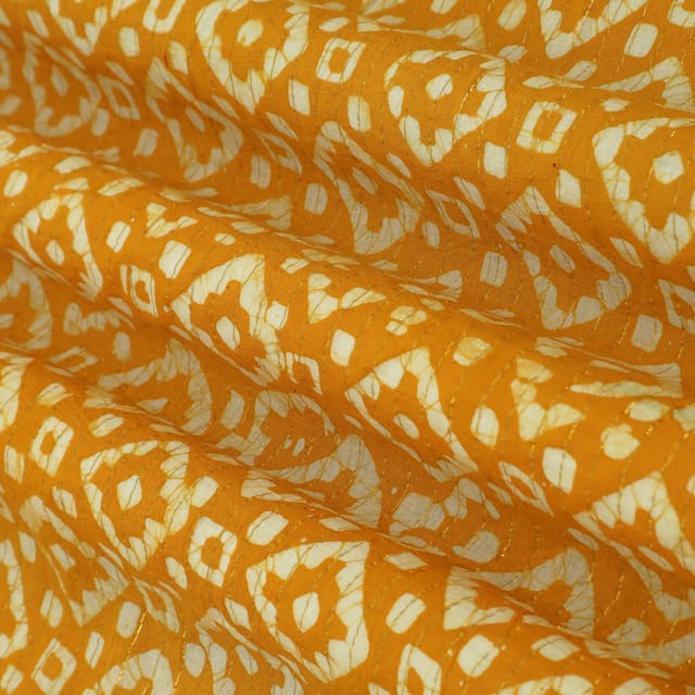 Summer Yellow Cotton Batik Print Fabric