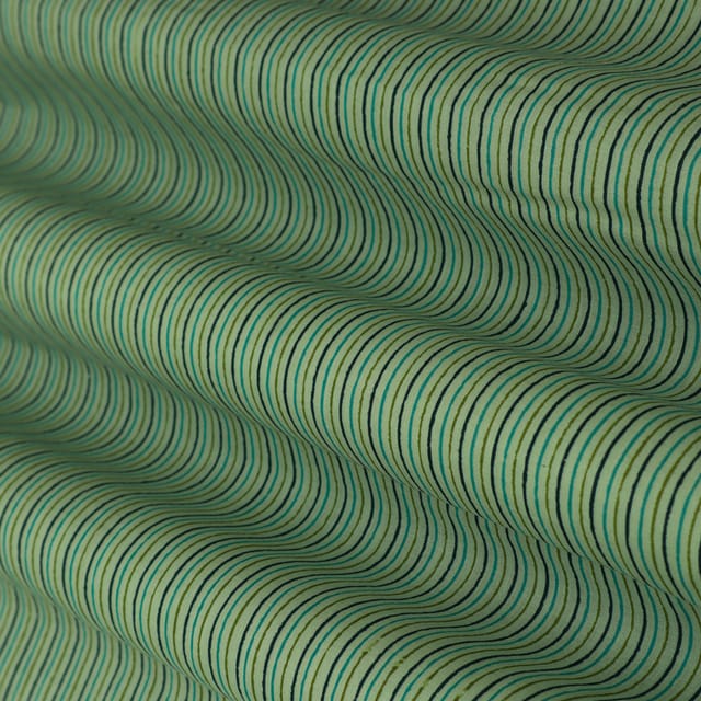 Fern Green Cotton Floral Print Fabric