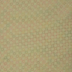 Yellow Linen Threadwork Floral Sequin Embroidery Fabric