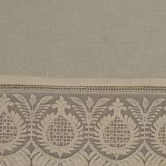 Off White Kora Cotton Threadwork Flora Sequin l Embroidery Plazo Fabric