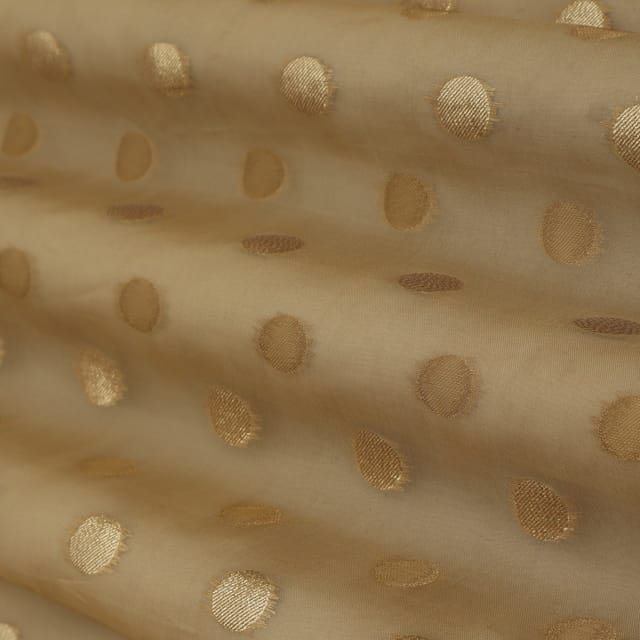 Mouse Brown Jacquard Weave Organza Fabric