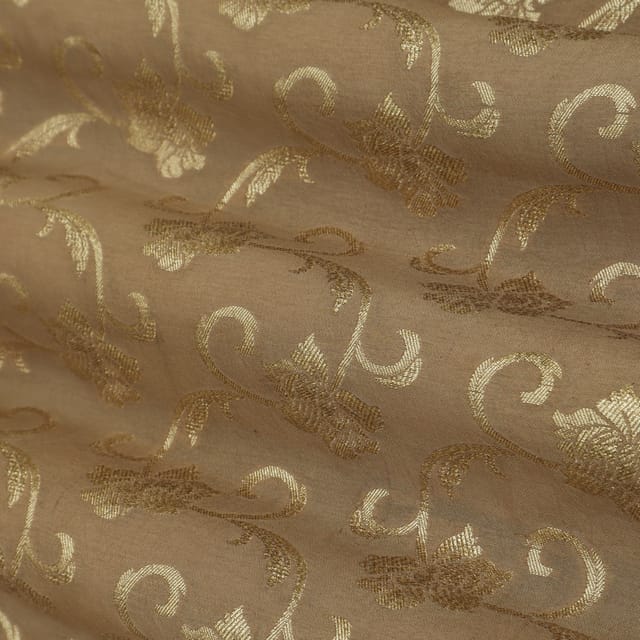 mouse brown Jacquard Weave Dola Silk Fabric