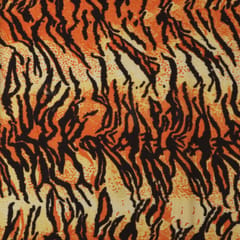 Fiery Brown Tiger Print Tabby Silk Fabric