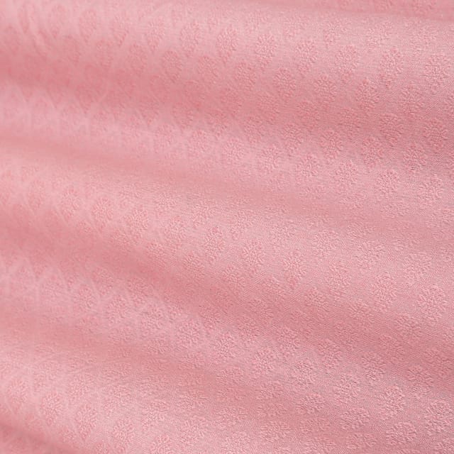 Baby Pink Self Print Weave Brocade Fabric