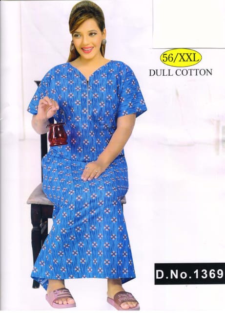 Rs 236/Piece- Sifti Sales Cotton Square Neck Printed A-line NightGown for Women for 2xl Set Of 3