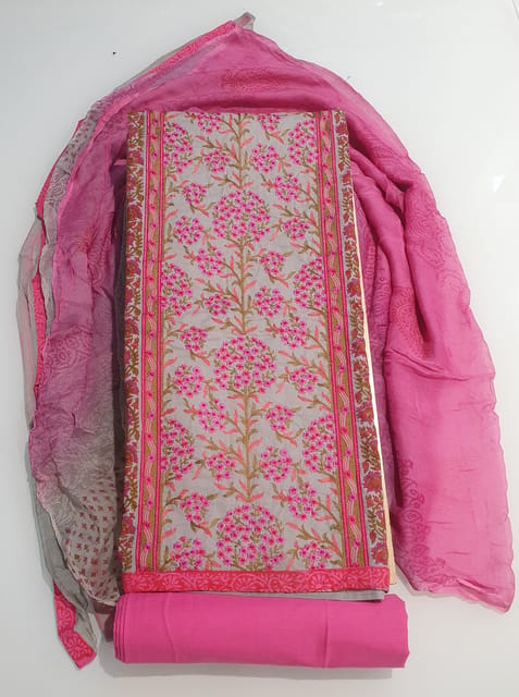 Pink Cotton Lawn Dress Material