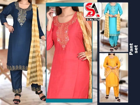 Rs 478/Piece - SITK-99 Rayon Embroidered Work Straight Kurta Set for Women Set Of 5, DN570
