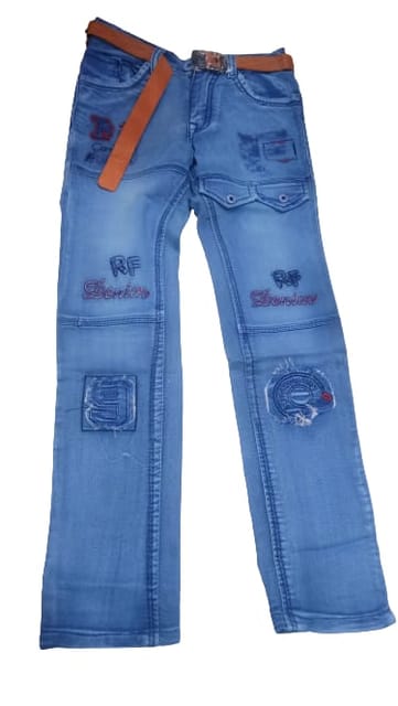 Rs 352/Piece - Cute Guy RFD Lycra Slim Fit Patch Jeans for Boys Set Of 5, Best jeans