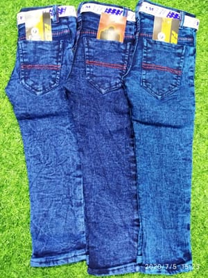 Rs 152/Piece - Cute Guy Dobby Regular Fit Faded / Washed Jeans for Boys Set Of 18, IQDOBBY