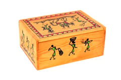 Wooden Decorative Warli Hand Painted Box