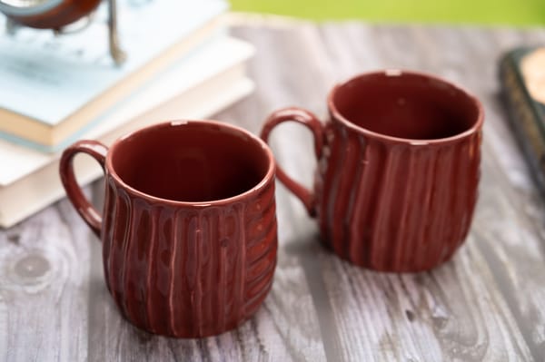 Maroon Tea Cup Set of 2 Cup – 1 Set