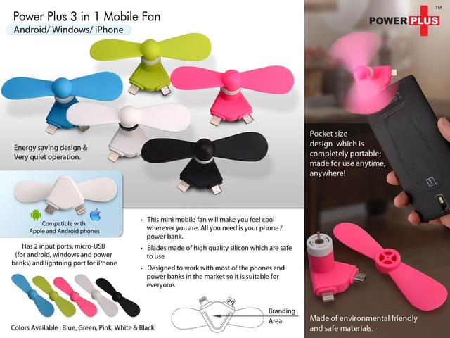 3 In 1 Mobile Fan: Android/ Windows/ IOS