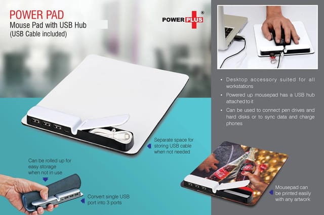 PowerPad: Mouse Pad With Usb Hub (USB Cable Included)
