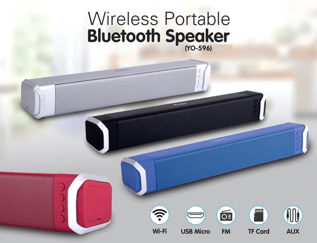Bluetooth Large Sound Bar Speaker | With USB / TF Card / Aux / FM / Mic In