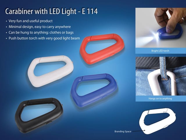 Carabiner With LED Light (With Battery)