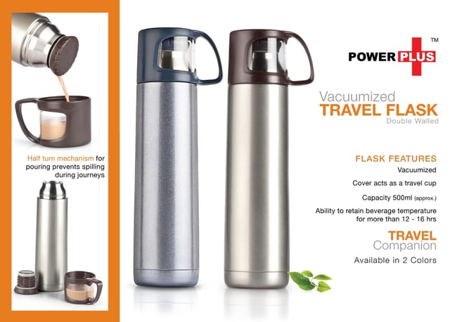 Power Plus Vacuumized Travel Flask (500 Ml Approx)