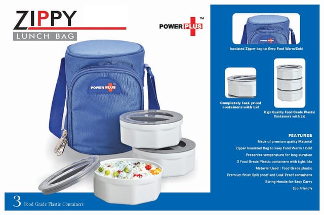 Zippy Lunch Bag- 3 Containers (Plastic)