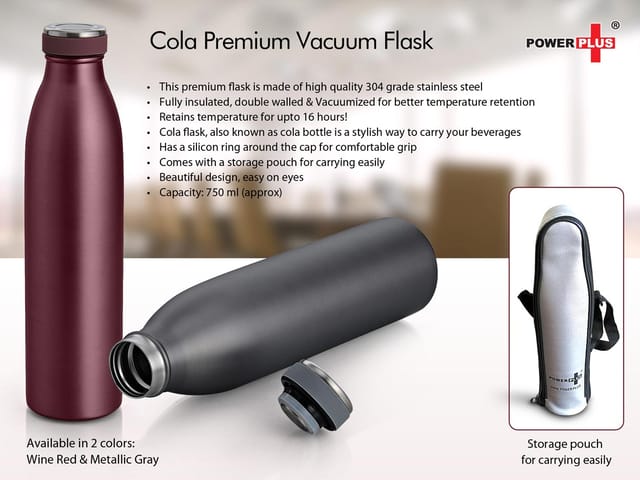 Cola Premium Vacuum Flask (750ml) (Storage Pouch Included)
