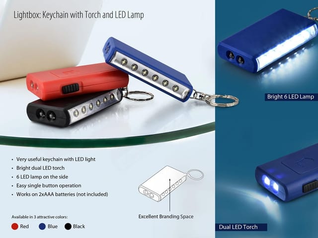 Keychain With Torch And 6 LED Lamp