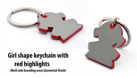 Girl Shape Keychain With Highlights