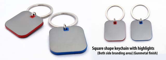 Square Shape Keychain With Highlights
