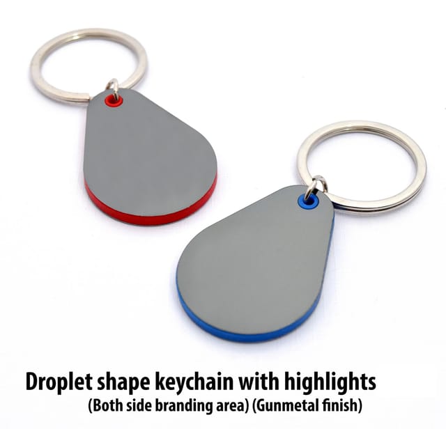 Droplet Shape Keychain With Highlights