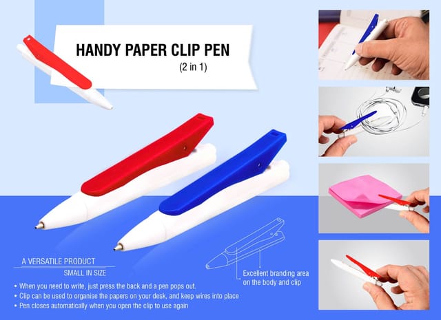 Handy Paper Clip Pen (2 In 1)