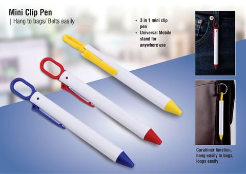 Mini Clip Pen | Hang To Bags/ Belts Easily