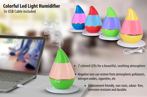 Colorful LED Light Humidifier | 5v USB Cable Included