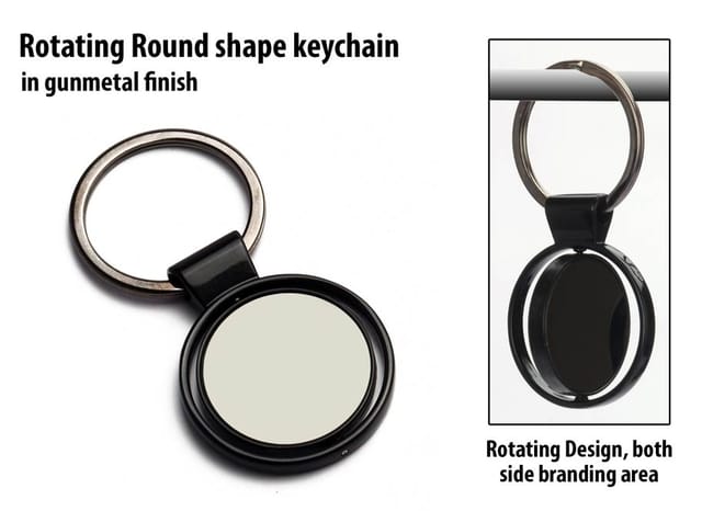 Rotating Round shape keychain