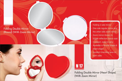 Folding double mirror (Round) (with zoom mirror)