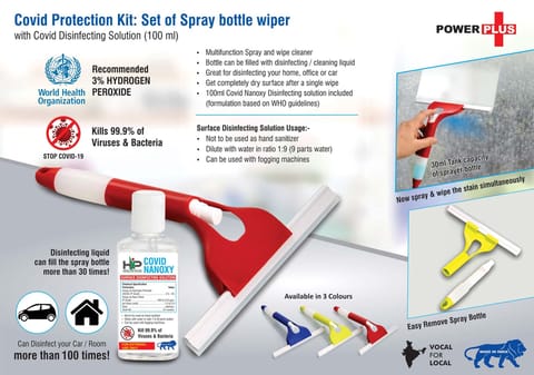 Covid Protection Kit: Set Of Spray Bottle Wiper With Covid Disinfecting Solution (100 Ml)