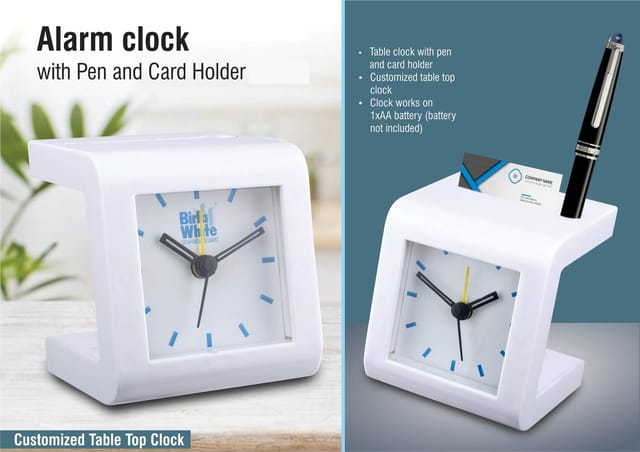 Alarm Clock With Pen And Card Holder | Branding Included MOQ 200pc