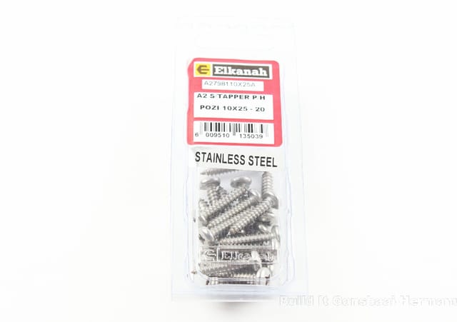 Screw Self Tapper Stainless Steel & Pozi 10mm x 25mm (20)