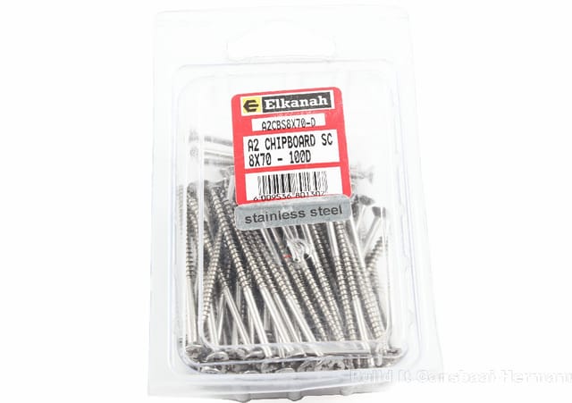 Chipboard Screw S/Steel 8mm x70mm (100)